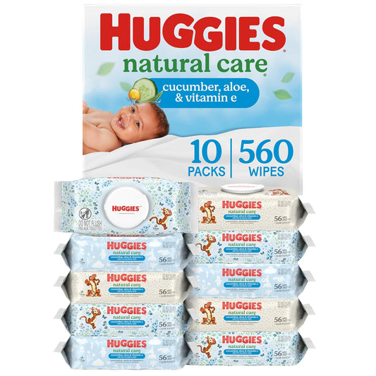 Huggies Natural Care Cucumber, Aloe and Vitamin E Baby Wipes, Scented, 560 Wipes