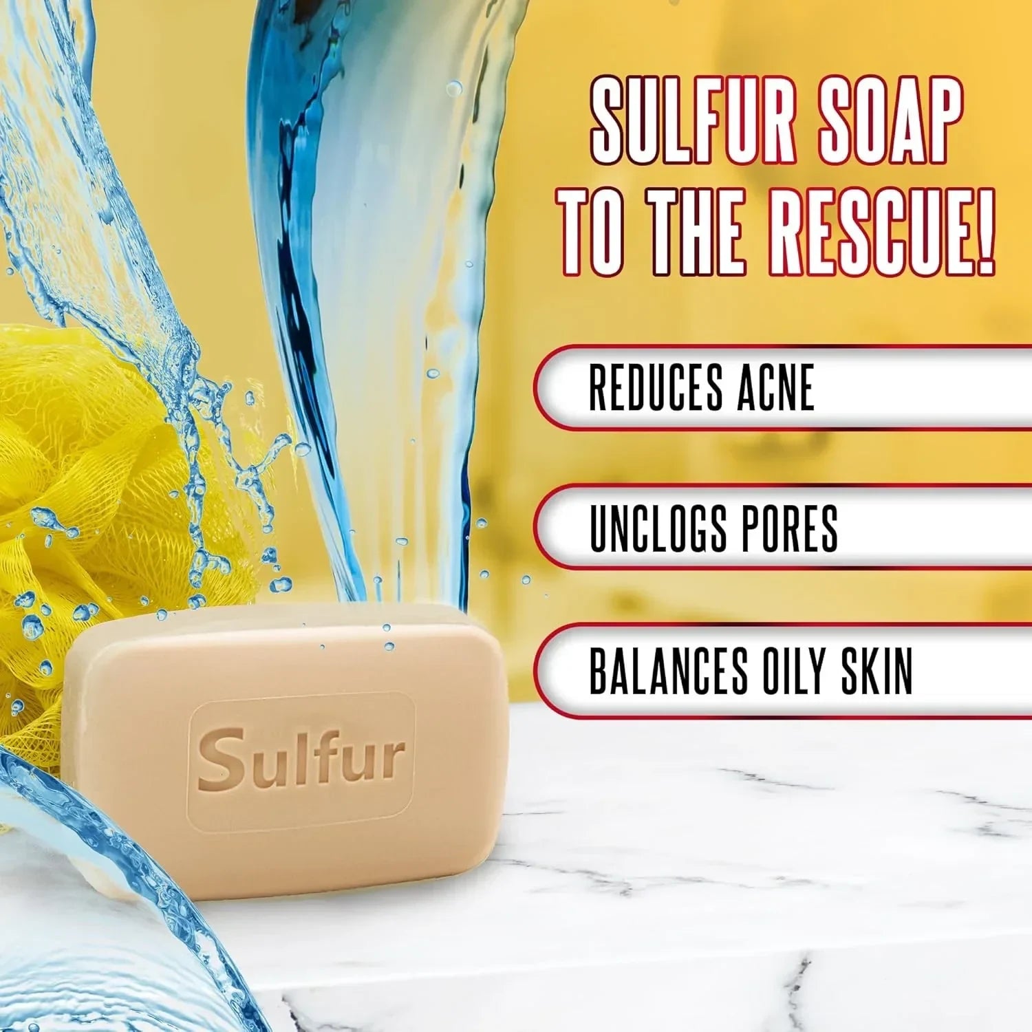 Biosulfur Grisi Sulfur Soap, Acne Treatment, Cleaner Bar Soap, Sulfur 10%, 4.4 Oz, Bar Soaps - USA in UK
