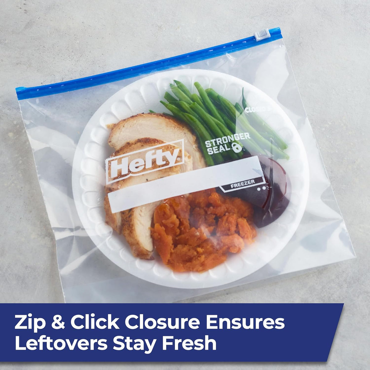 Hefty Slider Freezer Bags, Gallon Size, 56 Count - view 6