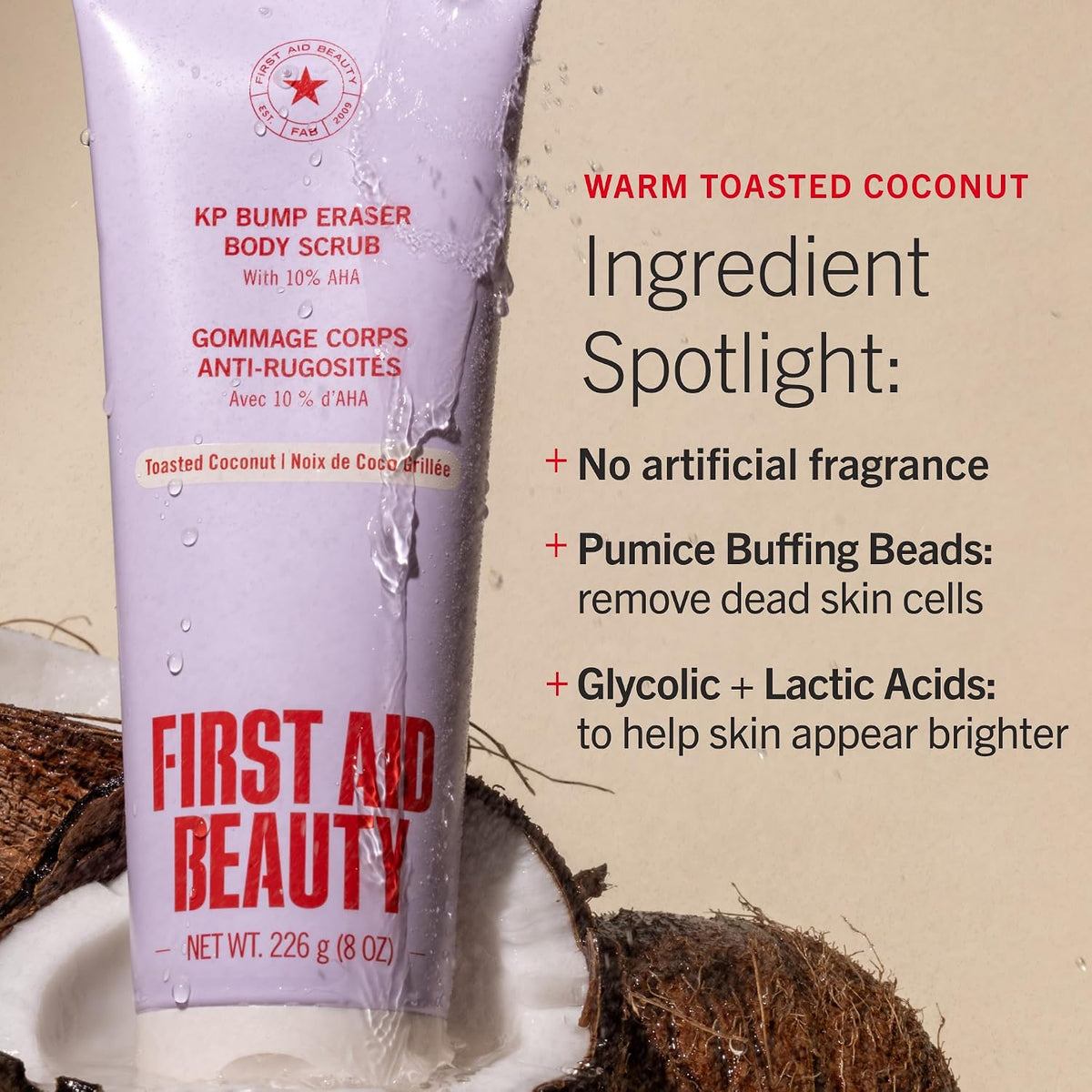 First Aid Beauty KP Bump Eraser Body Scrub Coconut 8 oz - view 3
