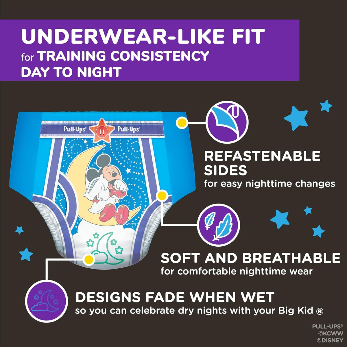 Pull-Ups Boys' Night-Time Potty Training Pants, Size 5T-6T, 44 Count - view 3