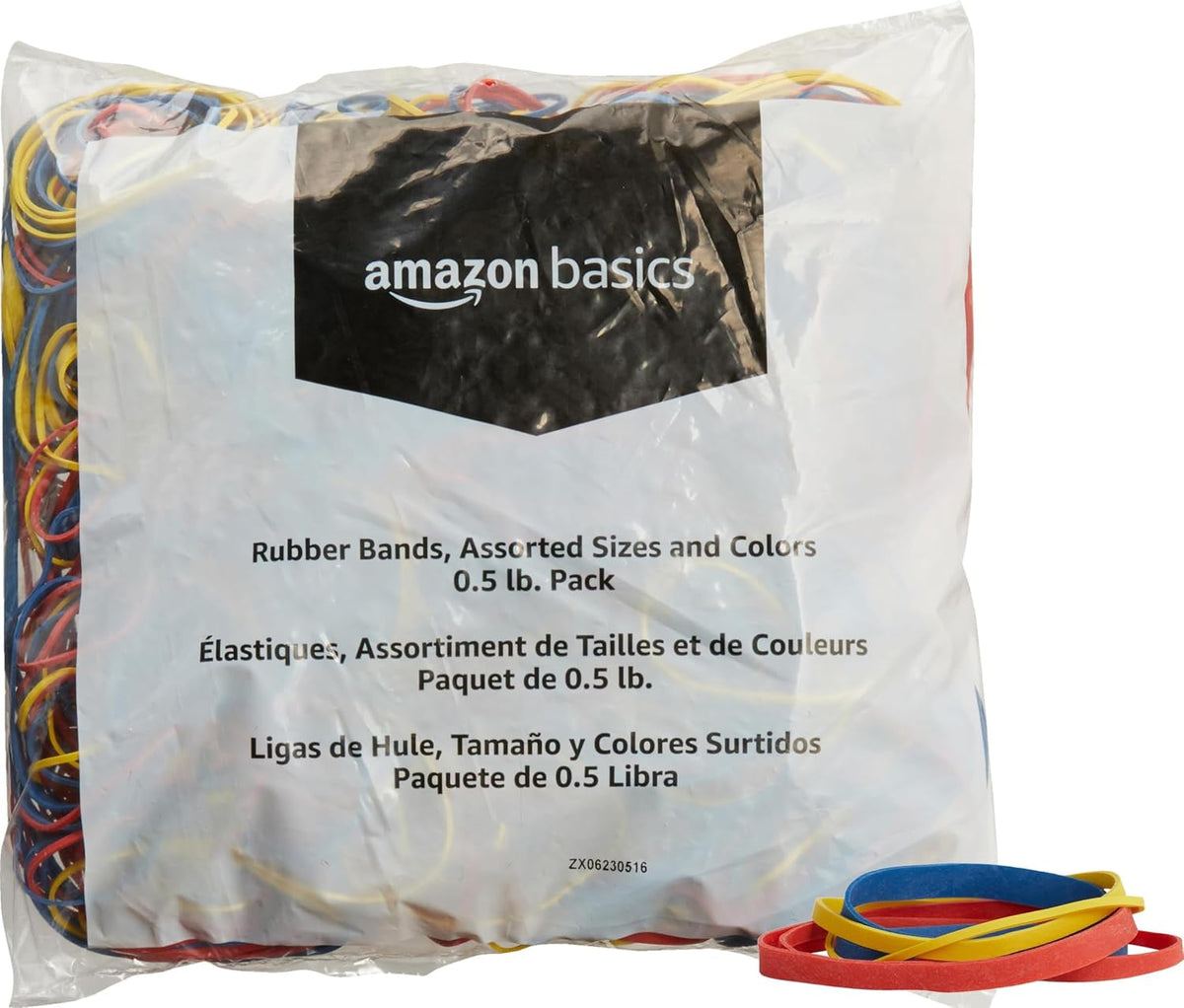 Assorted Size and Colour Rubber Bands, 0.5 lb Variety Pack