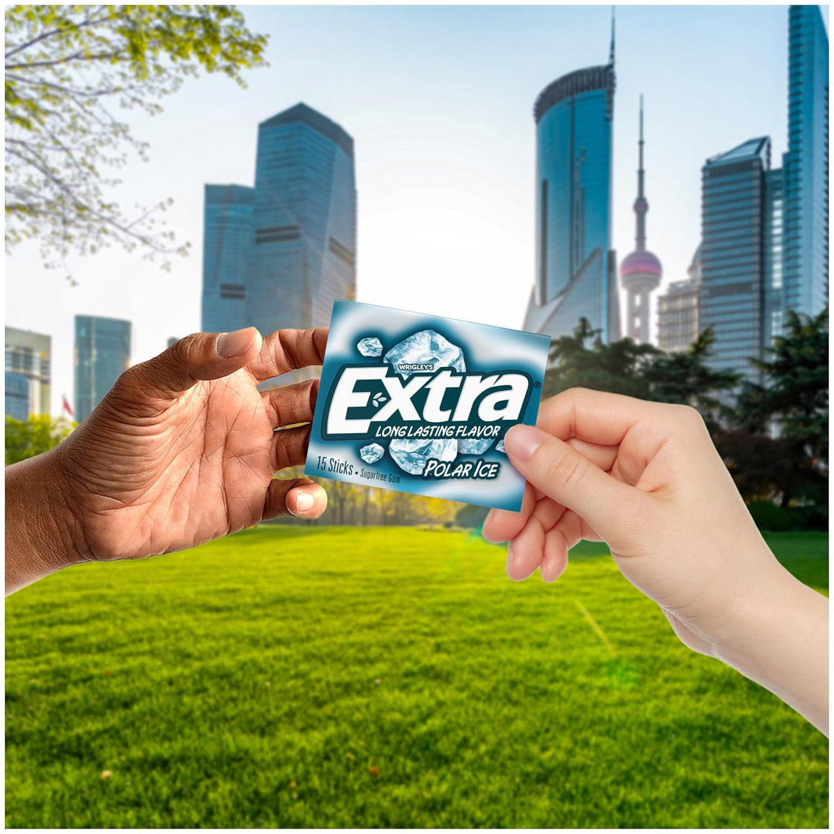 Wrigley's Extra Polar Ice Sugar-Free Chewing Gum, 15 Sticks, 10 Pack - view 5