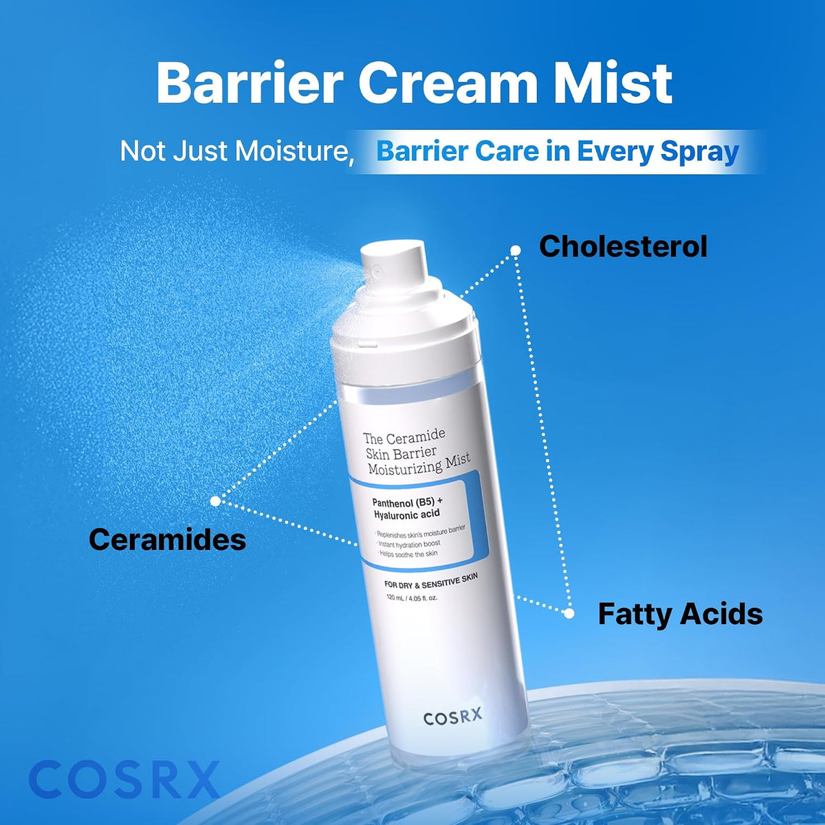 COSRX Barrier Cream Face Mist, Ceramide and Hyaluronic Acid, 4.06 fl oz (120ml) - view 3