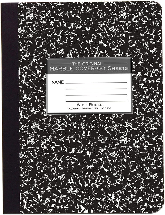 Roaring Spring Hard Cover Composition Notebook, Wide Ruled, 120 Pages