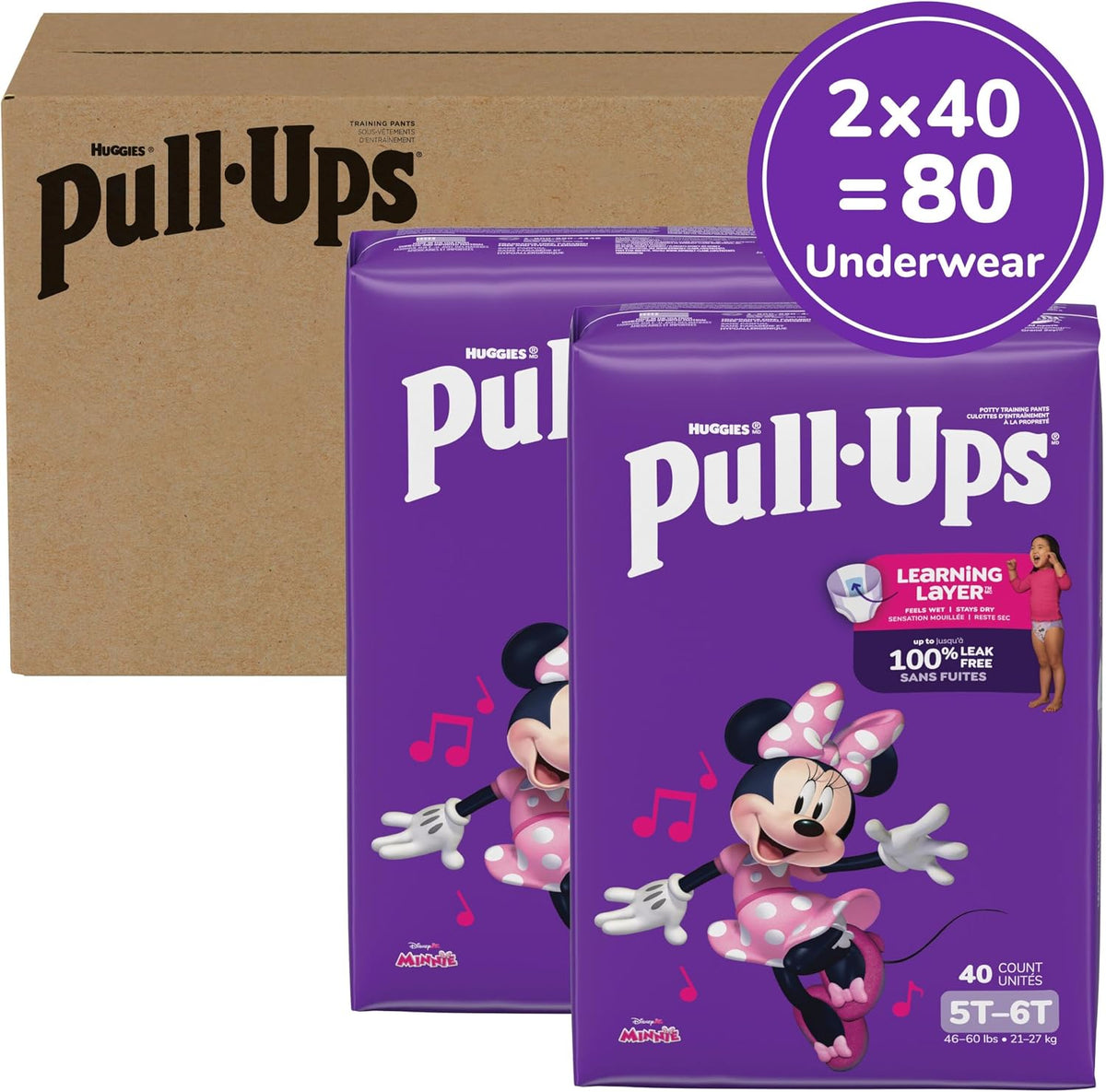 Pull-Ups Girls' Potty Training Pants, Size 5T-6T, 80 Count — alternate product view