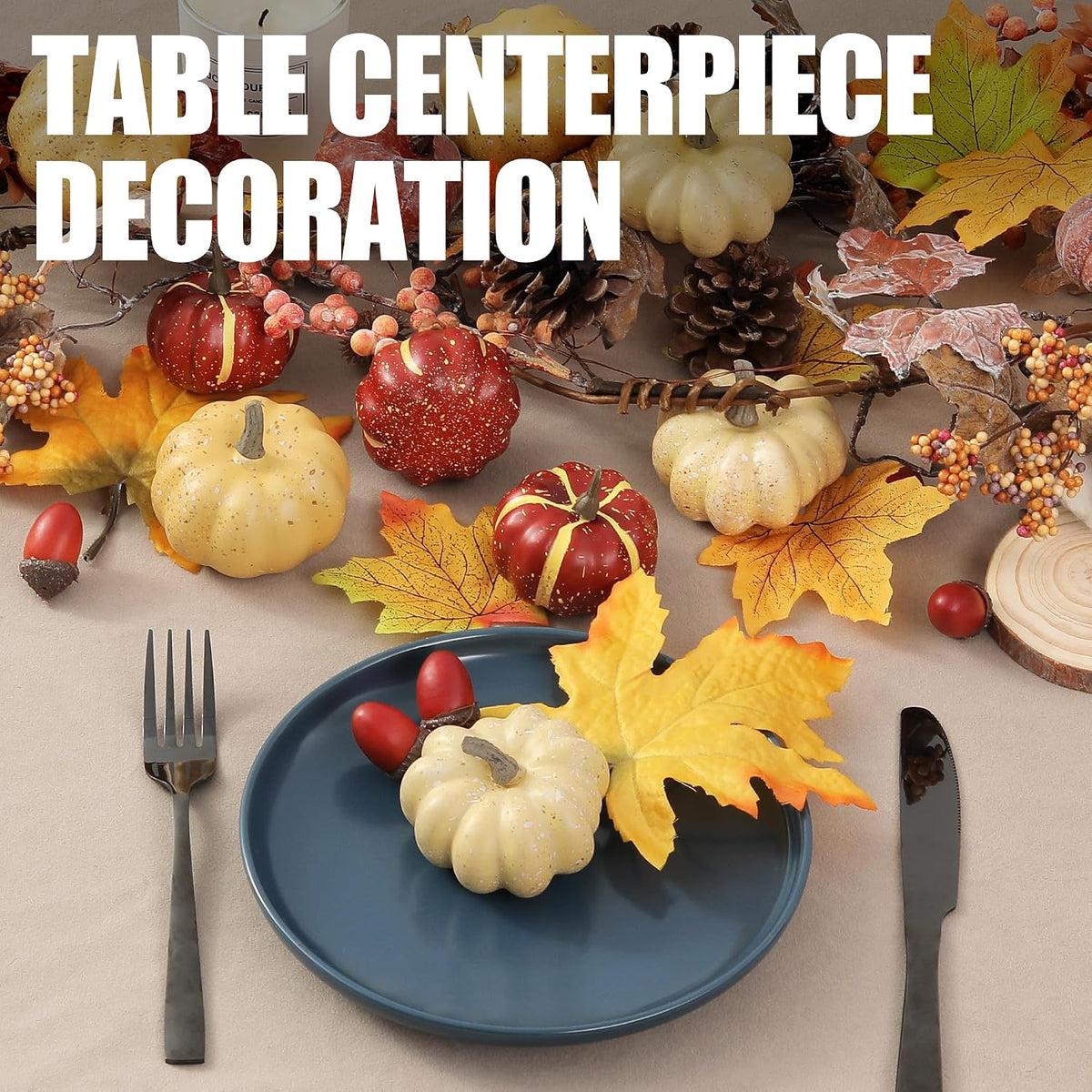 Artgar Pumpkin Decor Set, 23 Piece Autumn Harvest Bowl Fillers - view 5