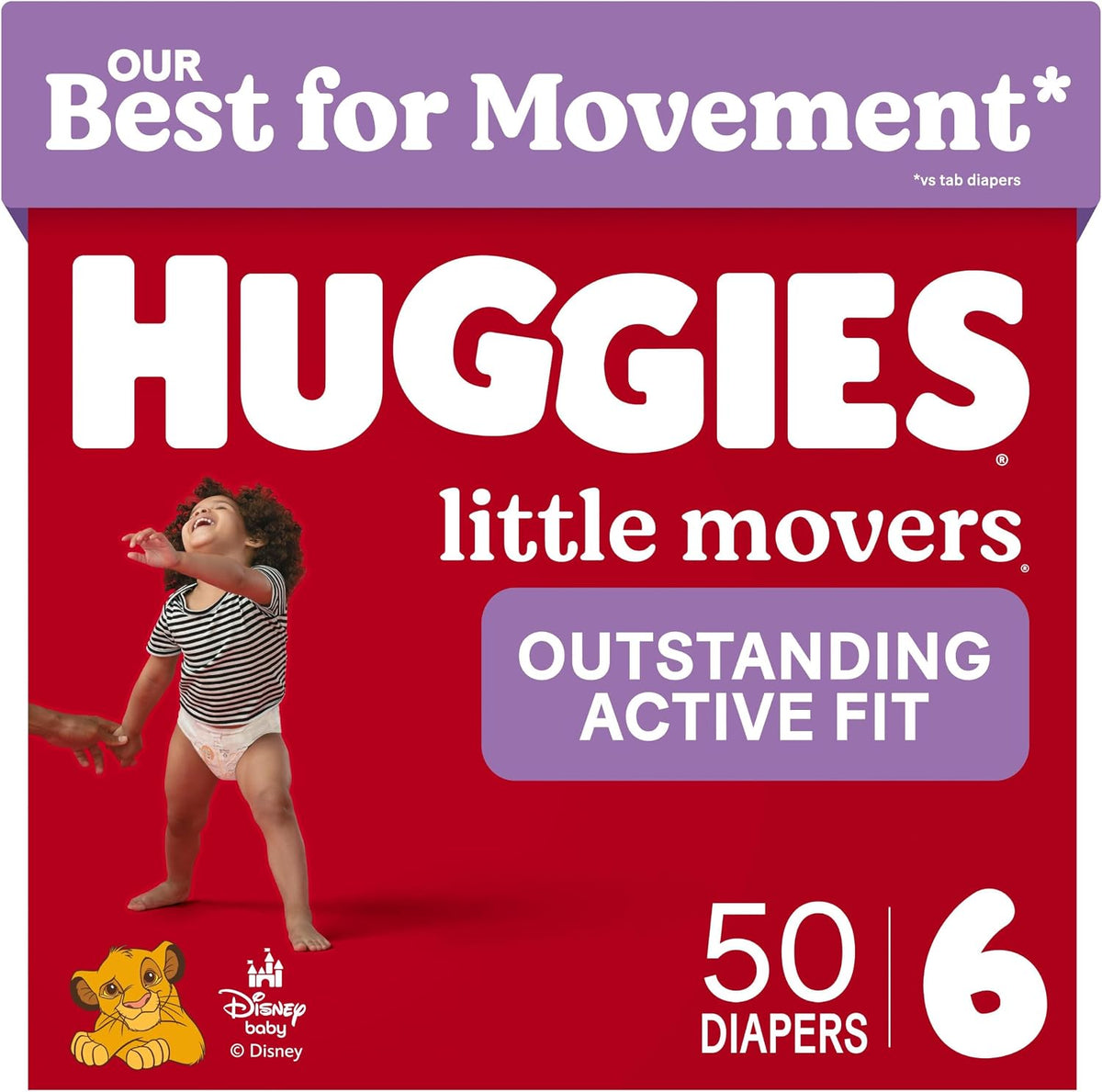 Huggies Little Movers Nappies Size 6, 50 Count