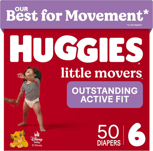 Huggies Little Movers Nappies Size 6, 50 Count
