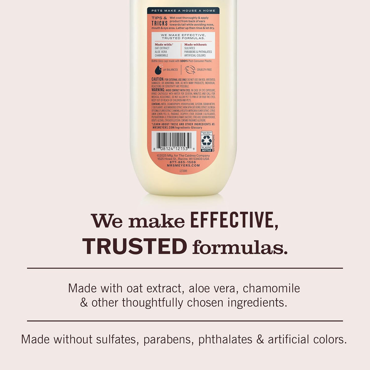 Mrs. Meyer's Clean Day 3-in-1 Dog Shampoo, White Peach, 14 oz - view 5