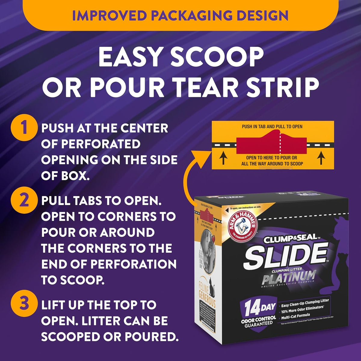 Arm & Hammer Slide Platinum Easy Clean-Up Clumping Cat Litter, 34 lb - view 3