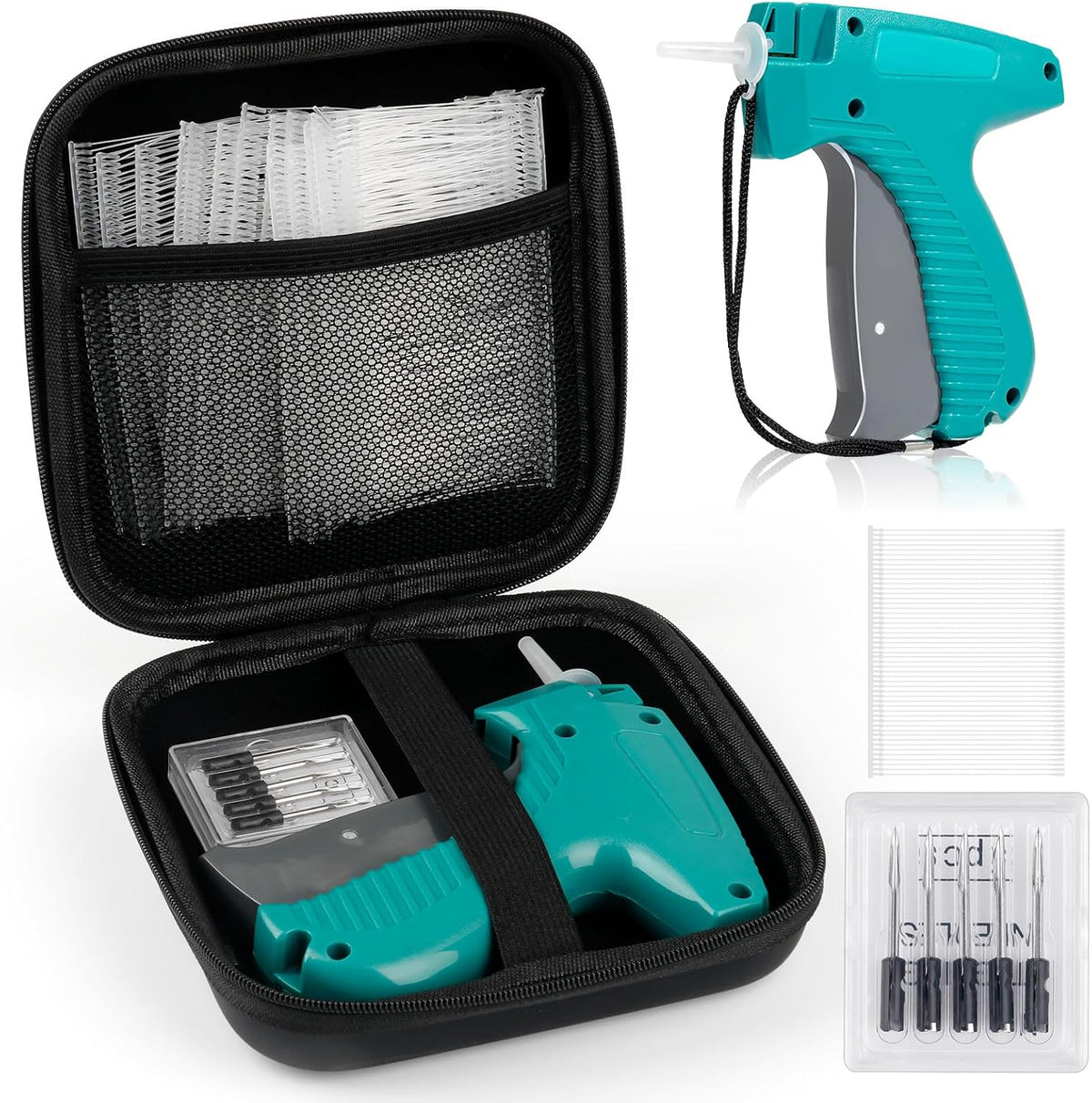 BEVTEE Price Tag Gun for Clothes with 1008 Fasteners, Green — product view