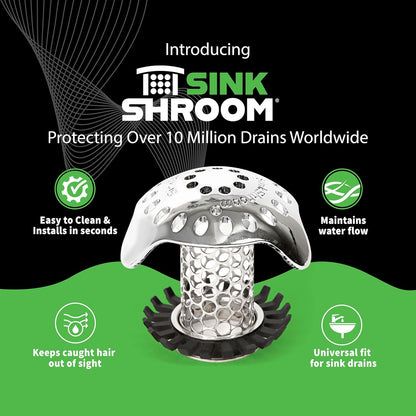 SinkShroom Ultra Bathroom Sink Drain Hair Catcher, Steel - view 2