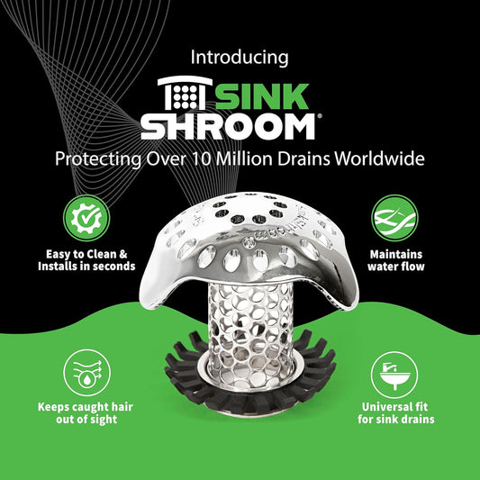 SinkShroom Ultra Bathroom Sink Drain Hair Catcher, Steel - view 2
