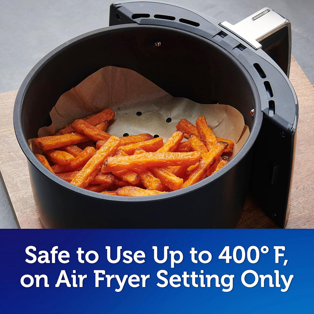 Reynolds Kitchens Unbleached Parchment Air Fryer Liners, 9 in, 50 Count - view 6