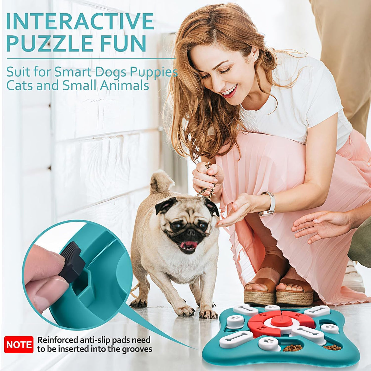 PETSTA Dog Puzzle Treat Dispensing Toy, 10 Inch, Slow Feeder - view 6