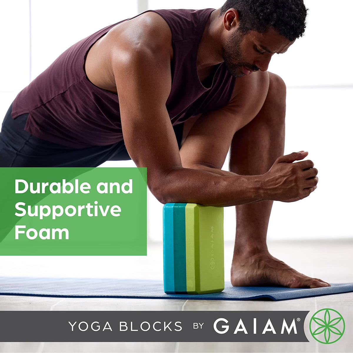 Gaiam Foam Yoga Block, Black, Latex-Free EVA - view 4