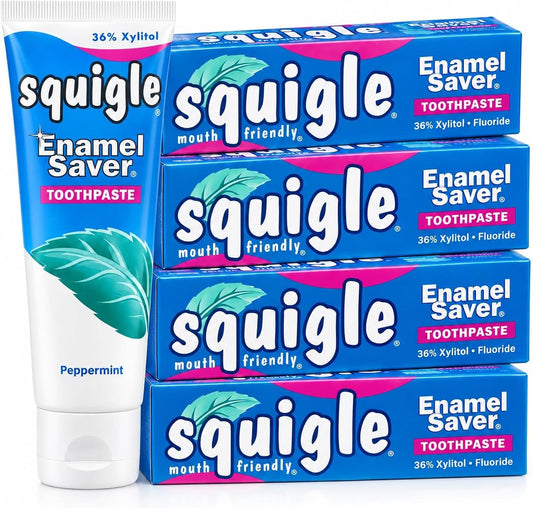 Squigle Enamel Saver SLS-Free Toothpaste with 36% Xylitol