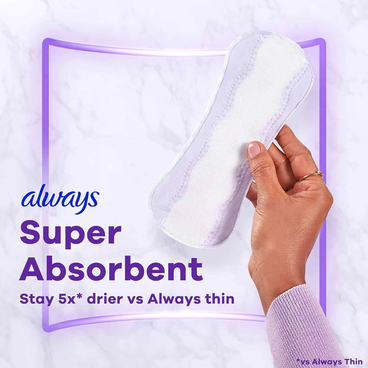 Always Anti-Bunch Xtra Protection Panty Liners, Long, Unscented, 108 Count - view 3