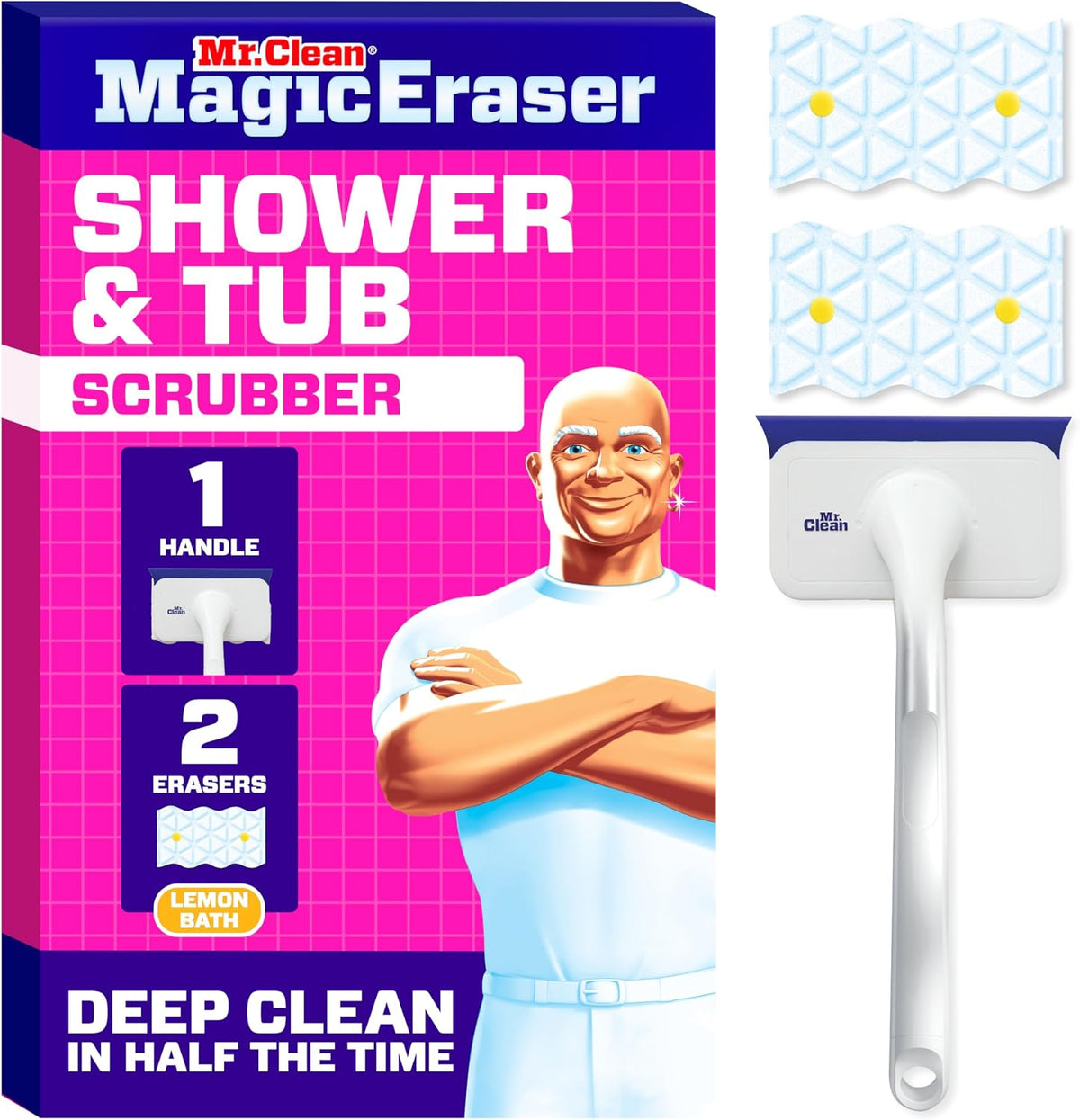 Mr. Clean Magic Eraser Shower & Tub Scrubber Starter Kit, Lemon — product view