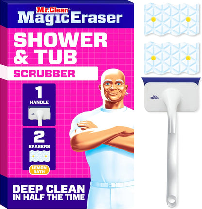 Mr. Clean Magic Eraser Shower & Tub Scrubber Starter Kit, Lemon