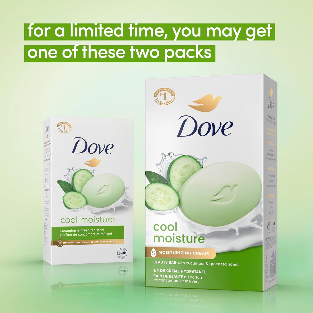 Dove Cool Moisture Beauty Bar Soap, 3.75 oz, 8 Count - view 3