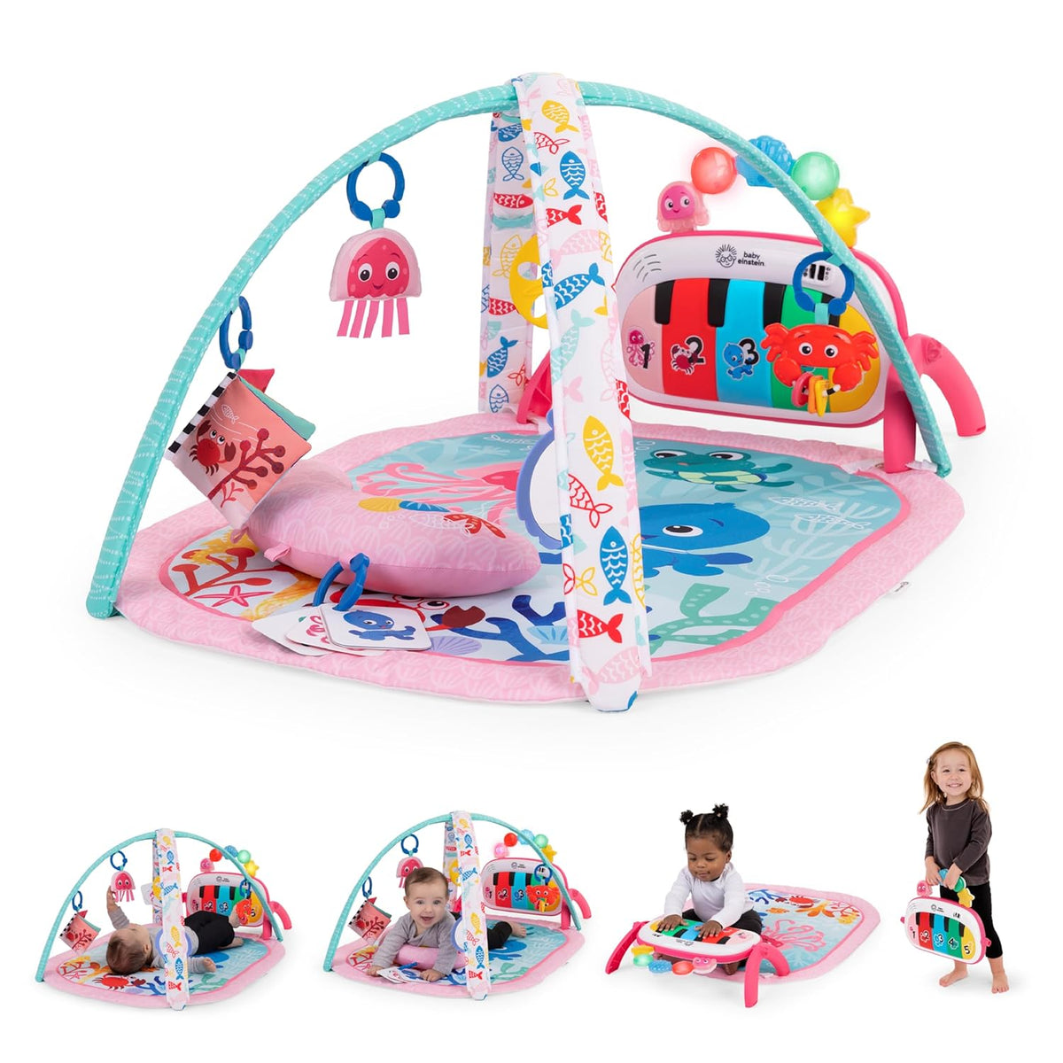 Baby Einstein Ocean Explorers 4-in-1 Kickin' Tunes Play Gym, Pink — product view