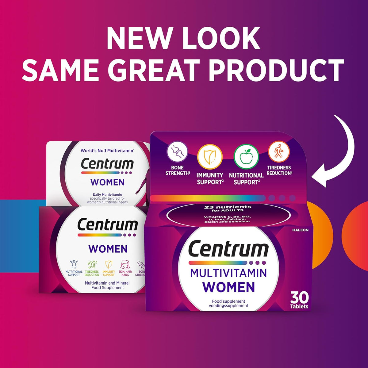 Centrum Women Multivitamin Tablets, Vitamins and Minerals, 30 Count - view 2