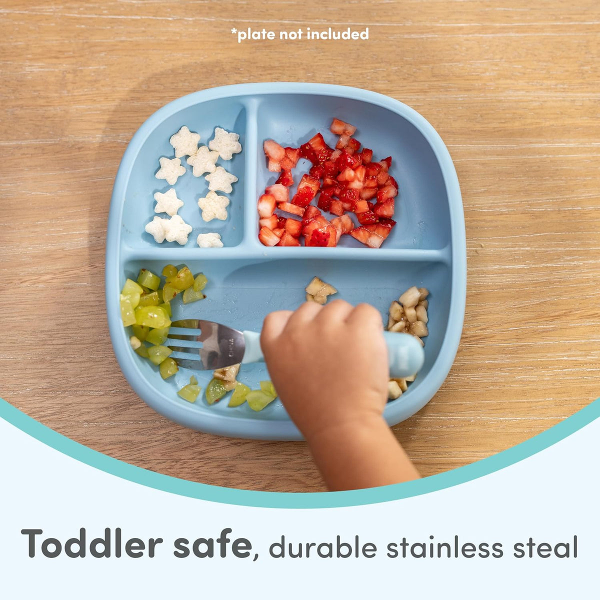 NUK Kiddy Cutlery Forks, Pack of 3, Blue and Green - view 2