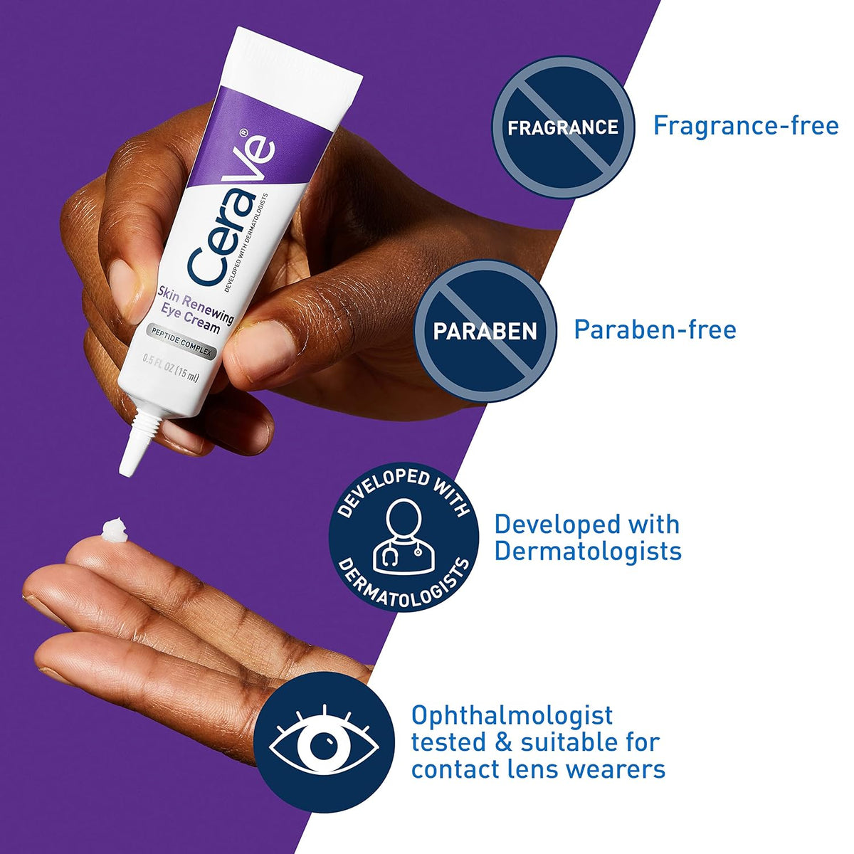 CeraVe Skin Renewing Eye Cream with Peptides, Caffeine & Niacinamide, 0.5 oz - view 4