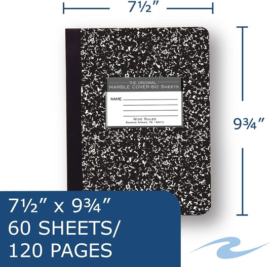 Roaring Spring Hard Cover Composition Notebook, Wide Ruled, 120 Pages - view 2