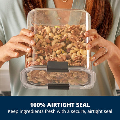 Rubbermaid Brilliance Airtight Food Container, 7.8 Cup, Clear/Grey - view 3