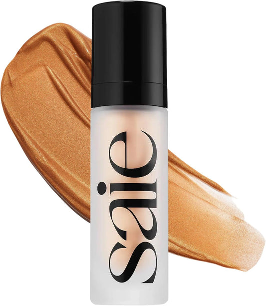 Saie Glowy Super Gel Hydrating Primer and Highlighter, Sunglow, 1 oz