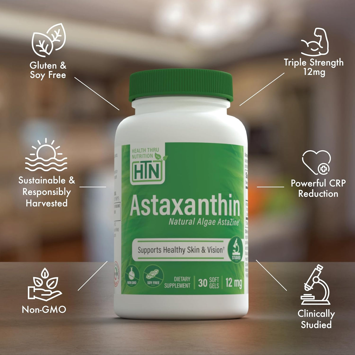 Health Thru Nutrition Astaxanthin Triple Strength 12 mg 30 Softgels - view 4