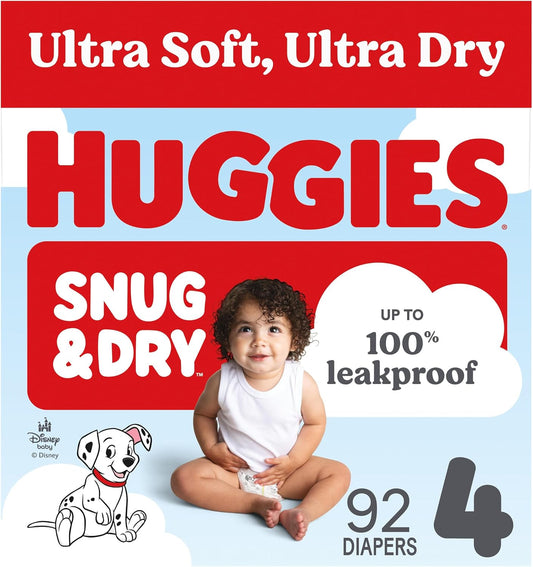 Huggies Snug & Dry Nappies Size 4 (20-32 lbs), 92 Count