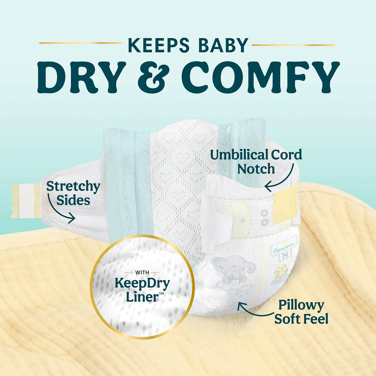 Pampers Swaddlers Newborn Nappies (up to 10 lbs), 31 Count - view 3