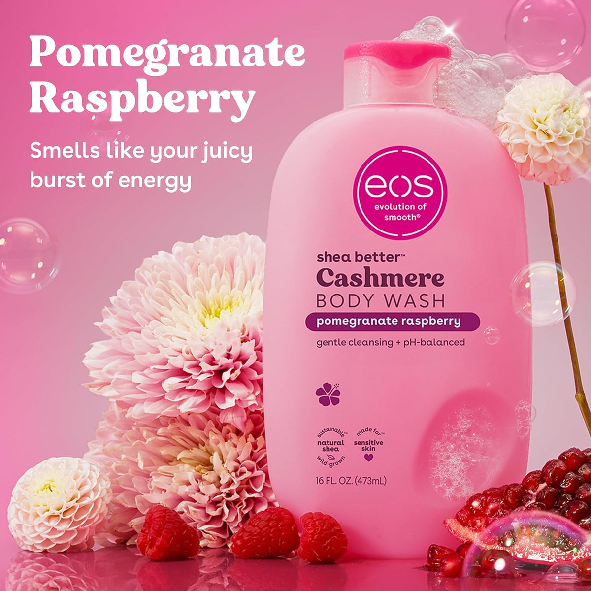 eos Cashmere Body Wash Pomegranate Raspberry 16 fl oz — alternate product view