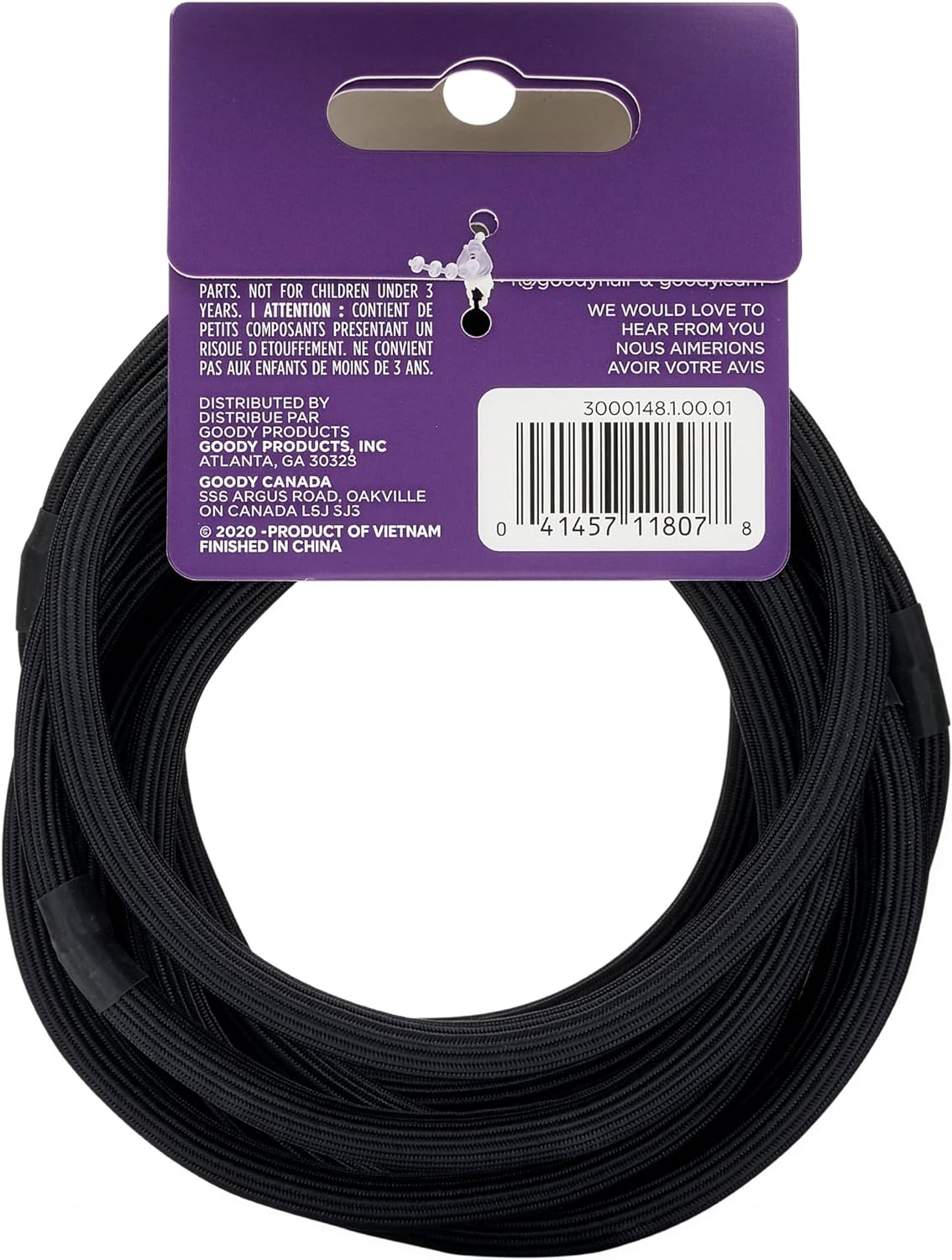 Goody Ouchless XL Extra Thick Hair Elastics, Black, 10 Count - view 4