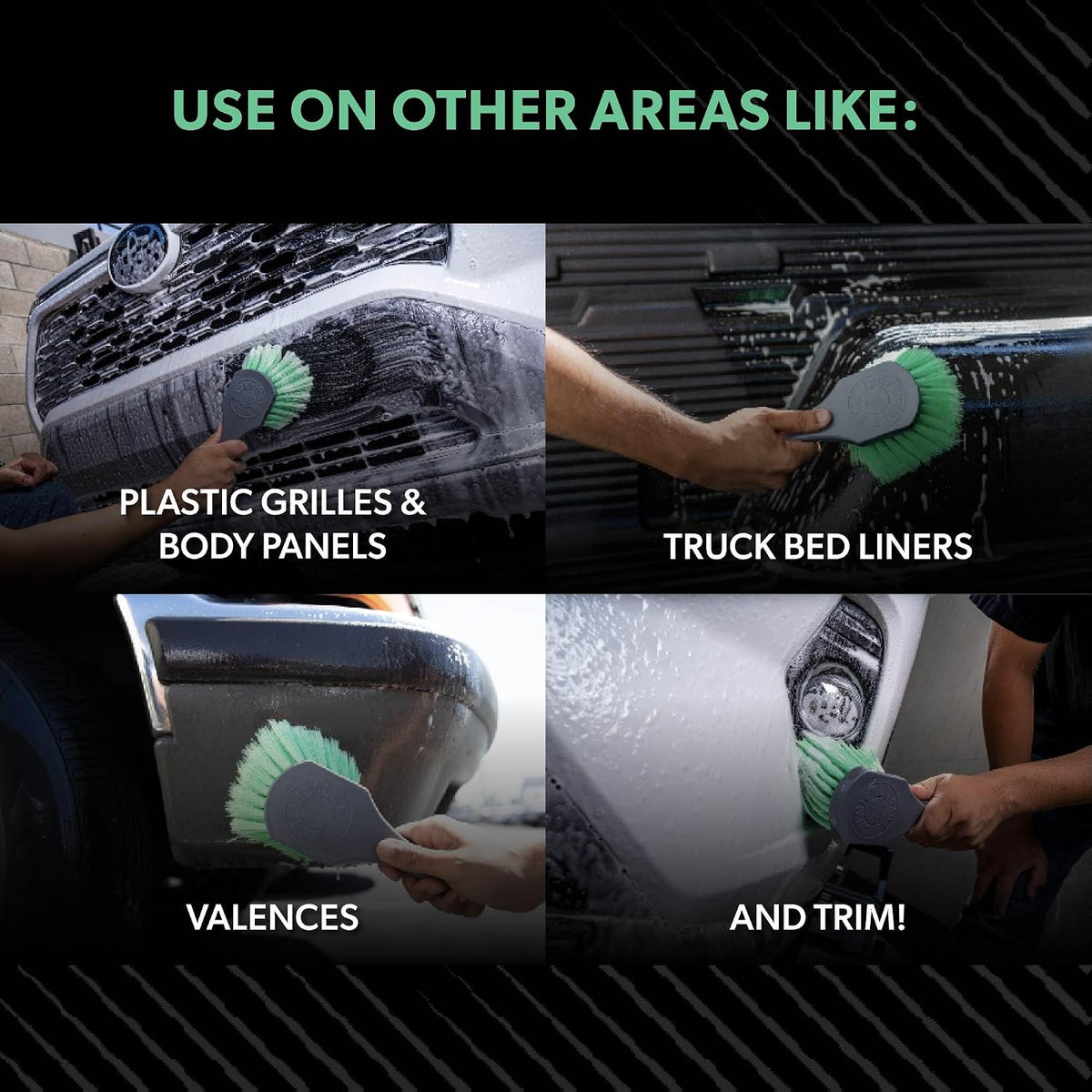 Chemical Guys Wheelie Wheel and Exterior Brush, Soft, Green - view 4