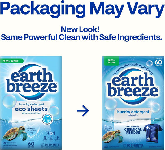 Earth Breeze Laundry Detergent Sheets, Fresh Scent, 60 Loads - view 2