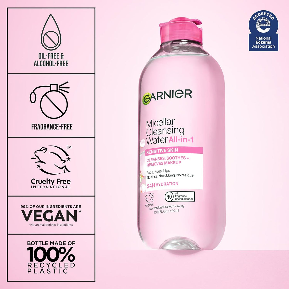 Garnier Micellar Cleansing Water, Facial Cleanser and Makeup Remover, 3.4 fl oz - view 6