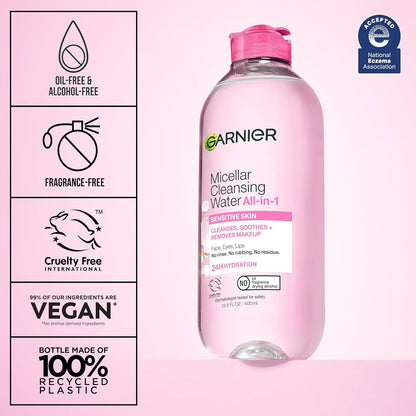 Garnier Micellar Cleansing Water, Facial Cleanser and Makeup Remover, 3.4 fl oz - view 6