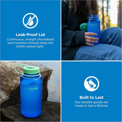 Nalgene Wide Mouth Water Bottle, 32 oz (1 Litre), Cornflower Blue - view 3
