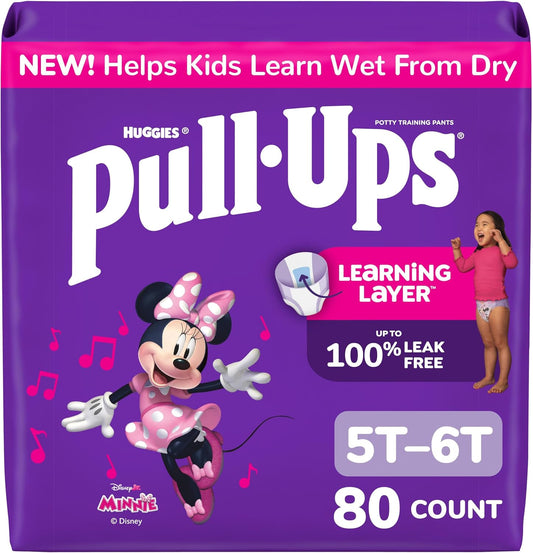 Pull-Ups Girls' Potty Training Pants, Size 5T-6T, 80 Count