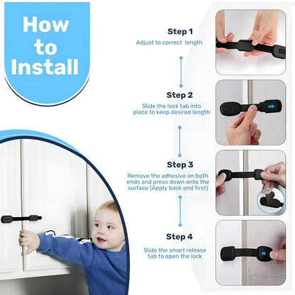 Baby Proof Me Child Safety Cabinet Latches, Black, 6 Count - view 4