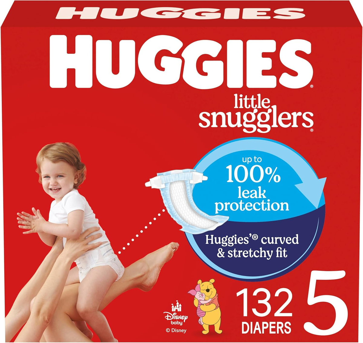 Huggies Little Snugglers Nappies, Size 5 (27+ lbs), 132 Count