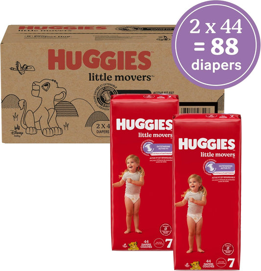 Huggies Little Movers Nappies, Size 7, 88 Count (2 Packs of 44) - view 2
