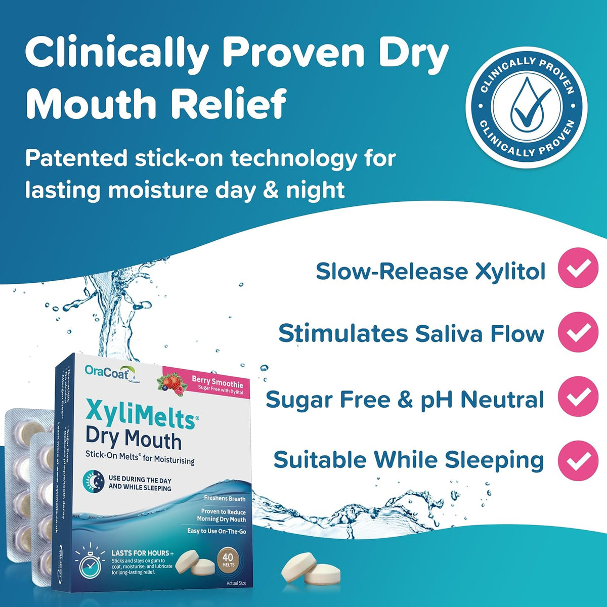 XyliMelts Dry Mouth Relief Discs Berry Smoothie (40 Count) - view 2