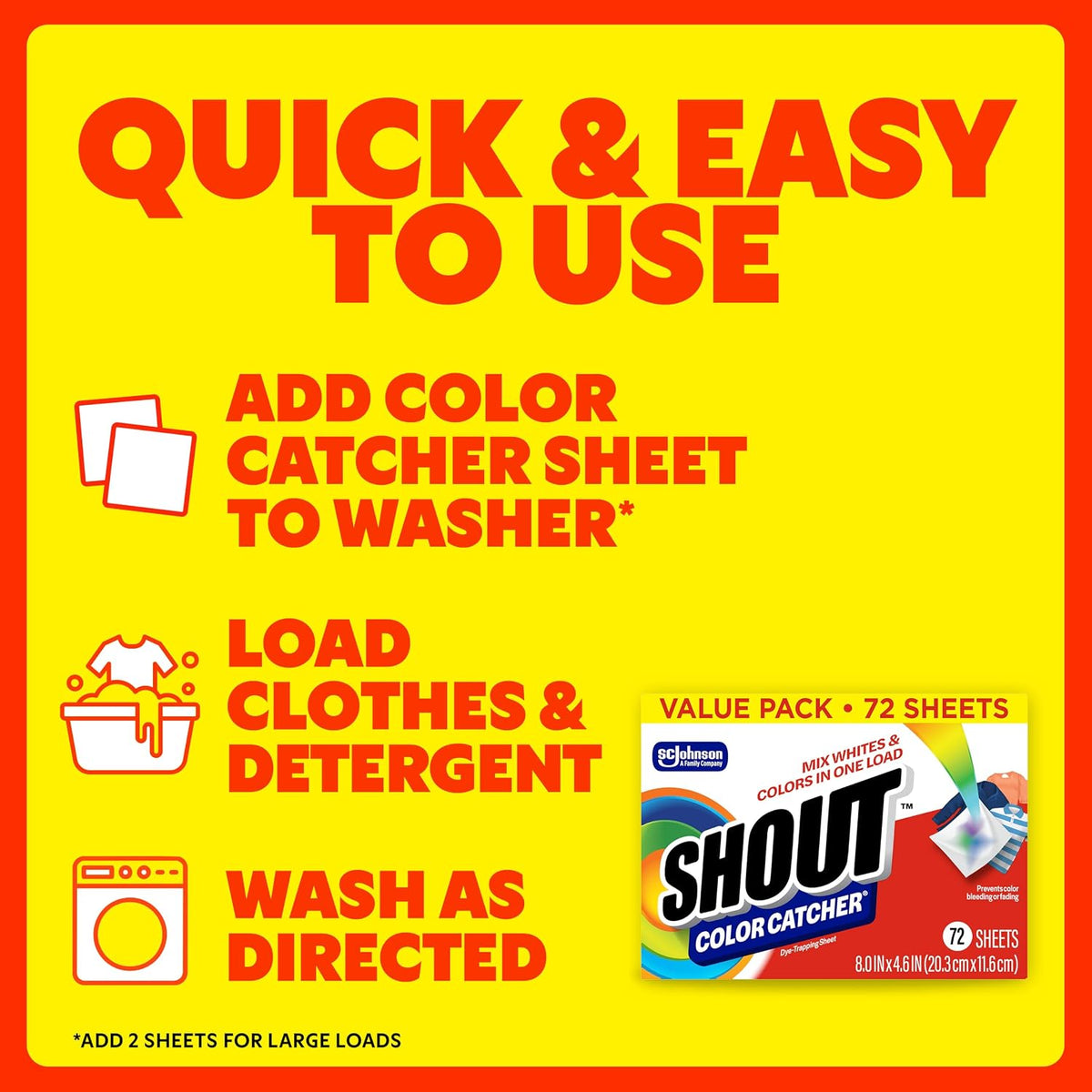Shout Color Catcher Dye-Trapping Laundry Sheets, 72 Count - view 6