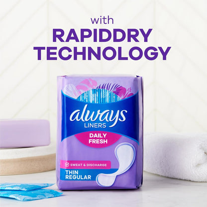 Always Thin Daily Panty Liners, Light Absorbency, Unscented, 162 Count - view 5